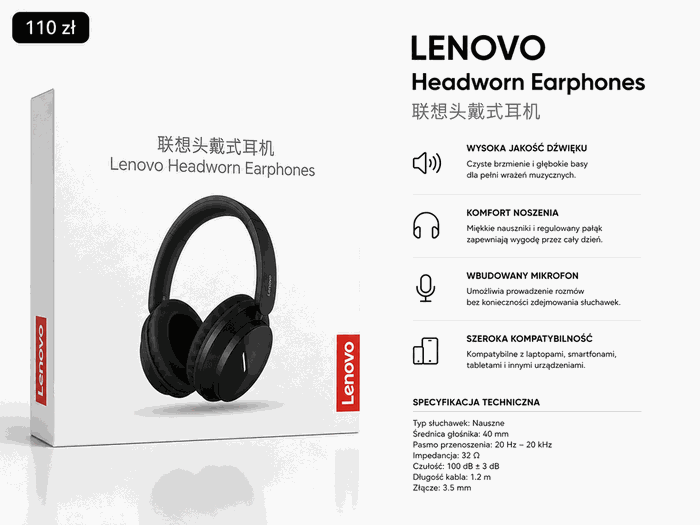 Lenovo Słuchawki nauszne